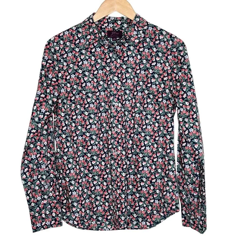 J. Crew Liberty Slim Perfect Shirt Sarah Floral Print Women’s Size 8 Cotton